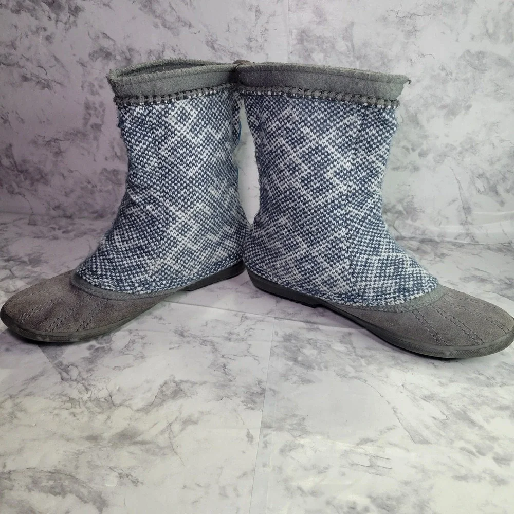 Sorel Tremblant Boot Women's‎ Size 9 Blue Gray Knit Waterproof